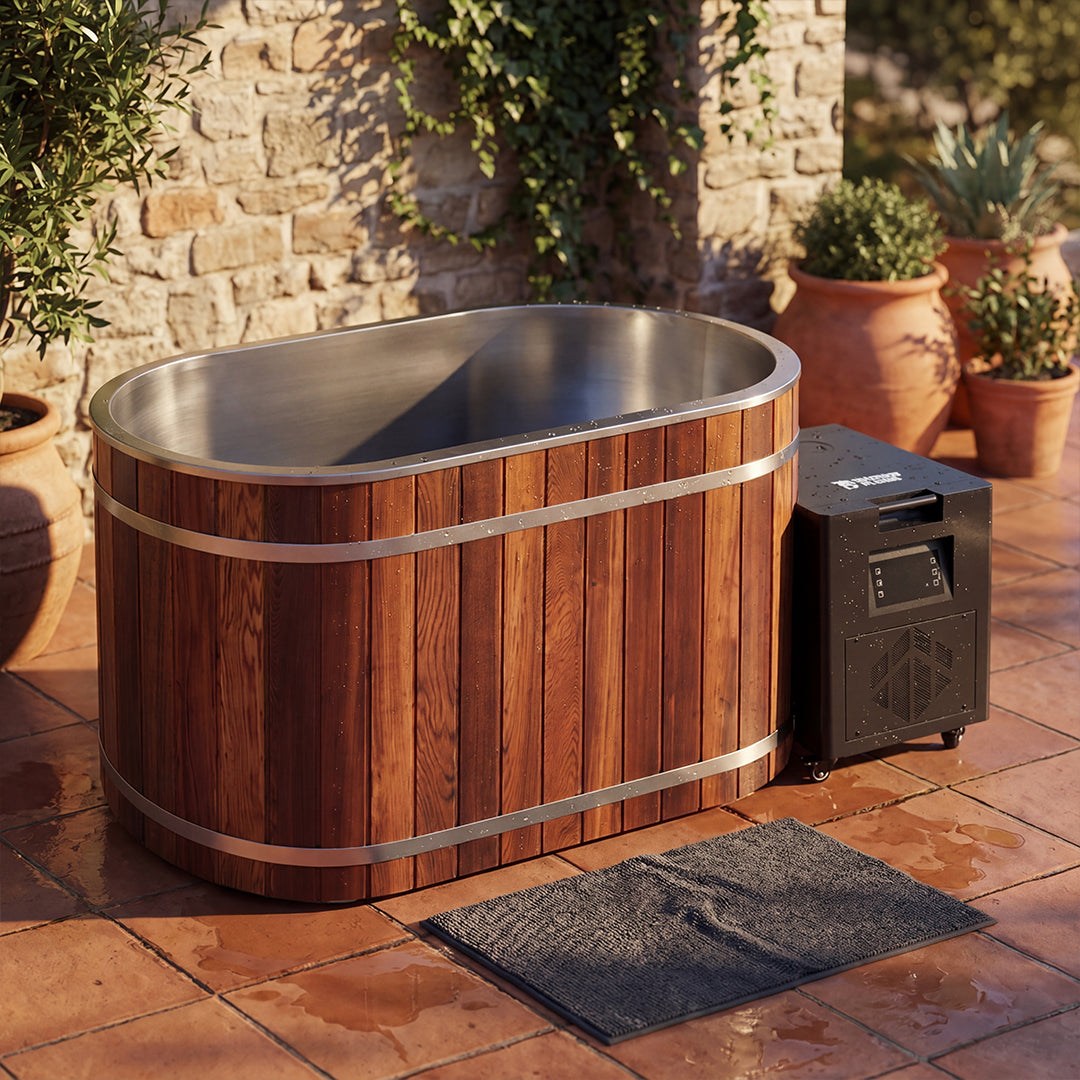 Warrior Plunge Cedar Barrel Tub or Capsule Tub with 1 hp chiller