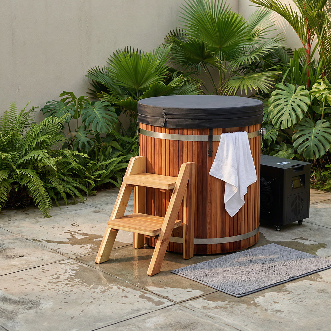 Warrior Plunge Cedar Barrel Tub or Capsule Tub with 1 hp chiller