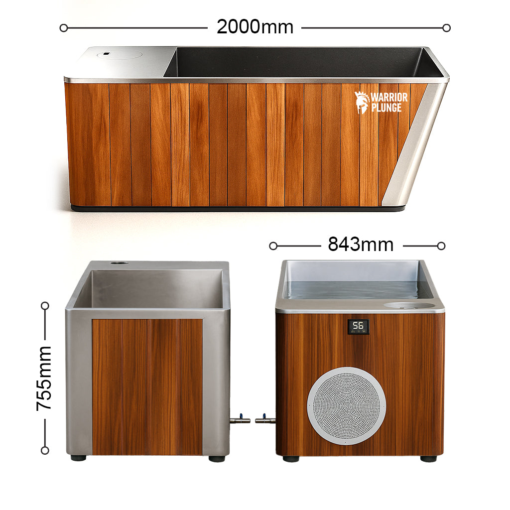 WARRIOR PLUNGE CEDAR - Ice Bath Signature Red Cedar & Stainless Steel Tub