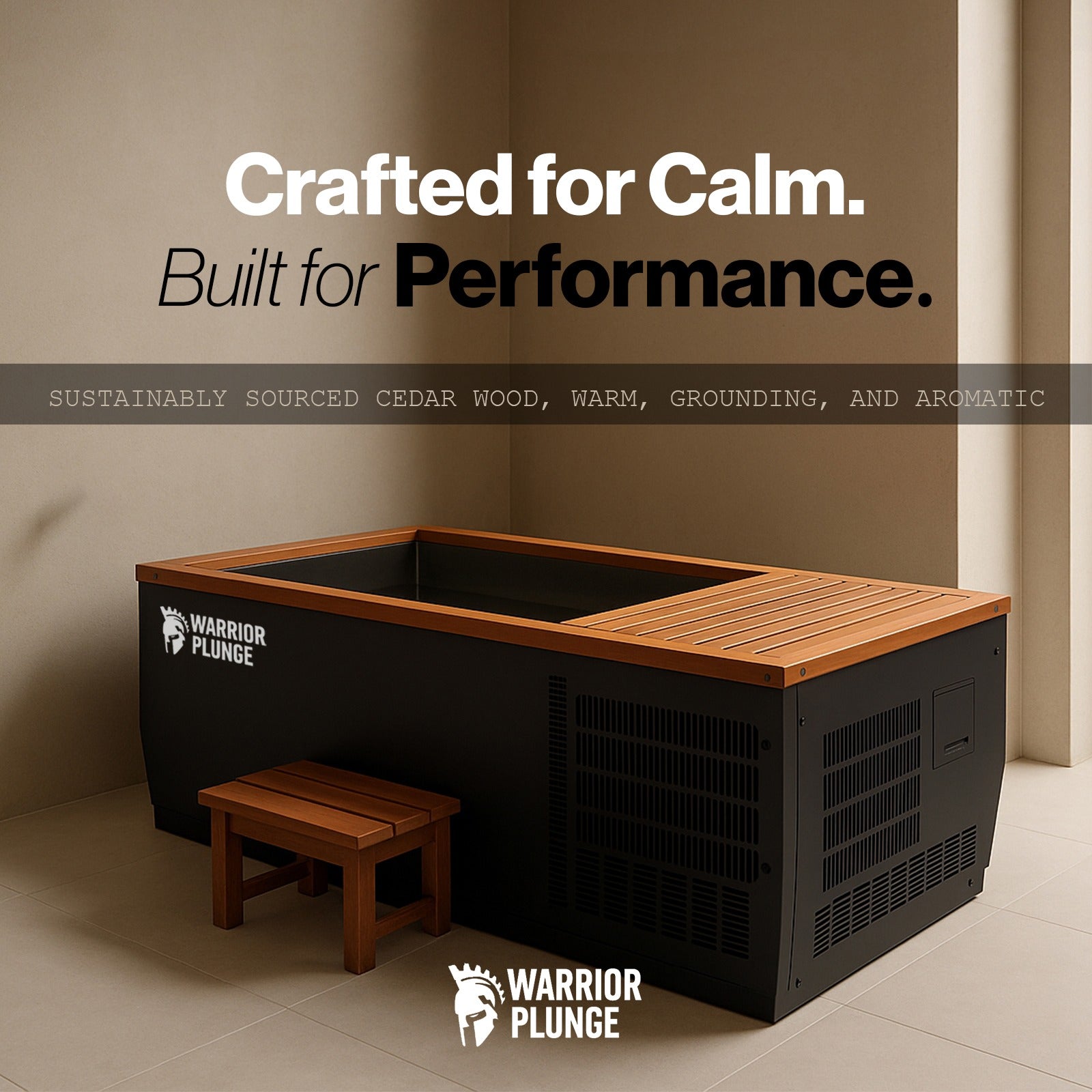 WARRIOR PLUNGE CLASSIC - Ice Bath Premium Cedar & Stainless Steel Tub