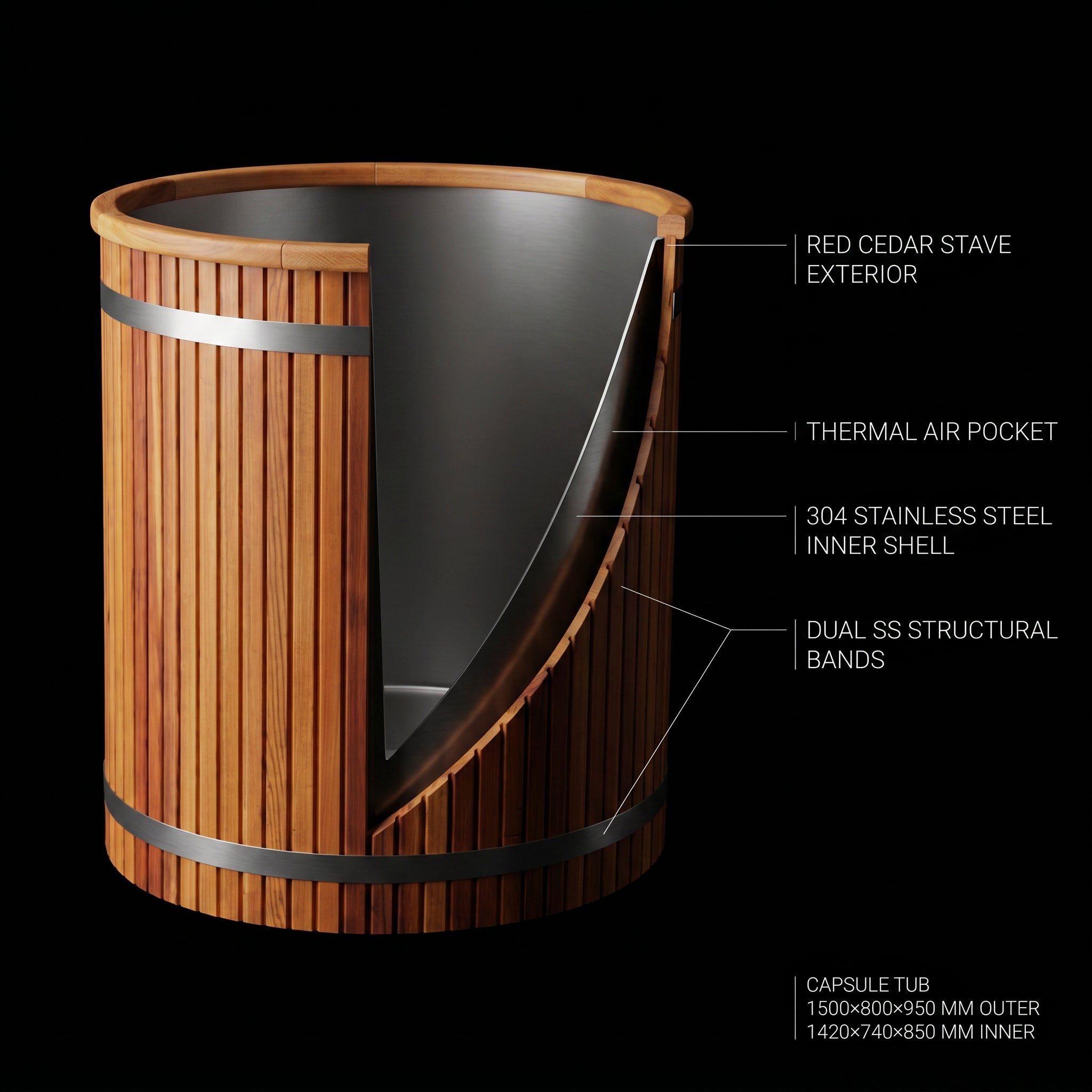 Warrior Plunge Cedar Barral Tub