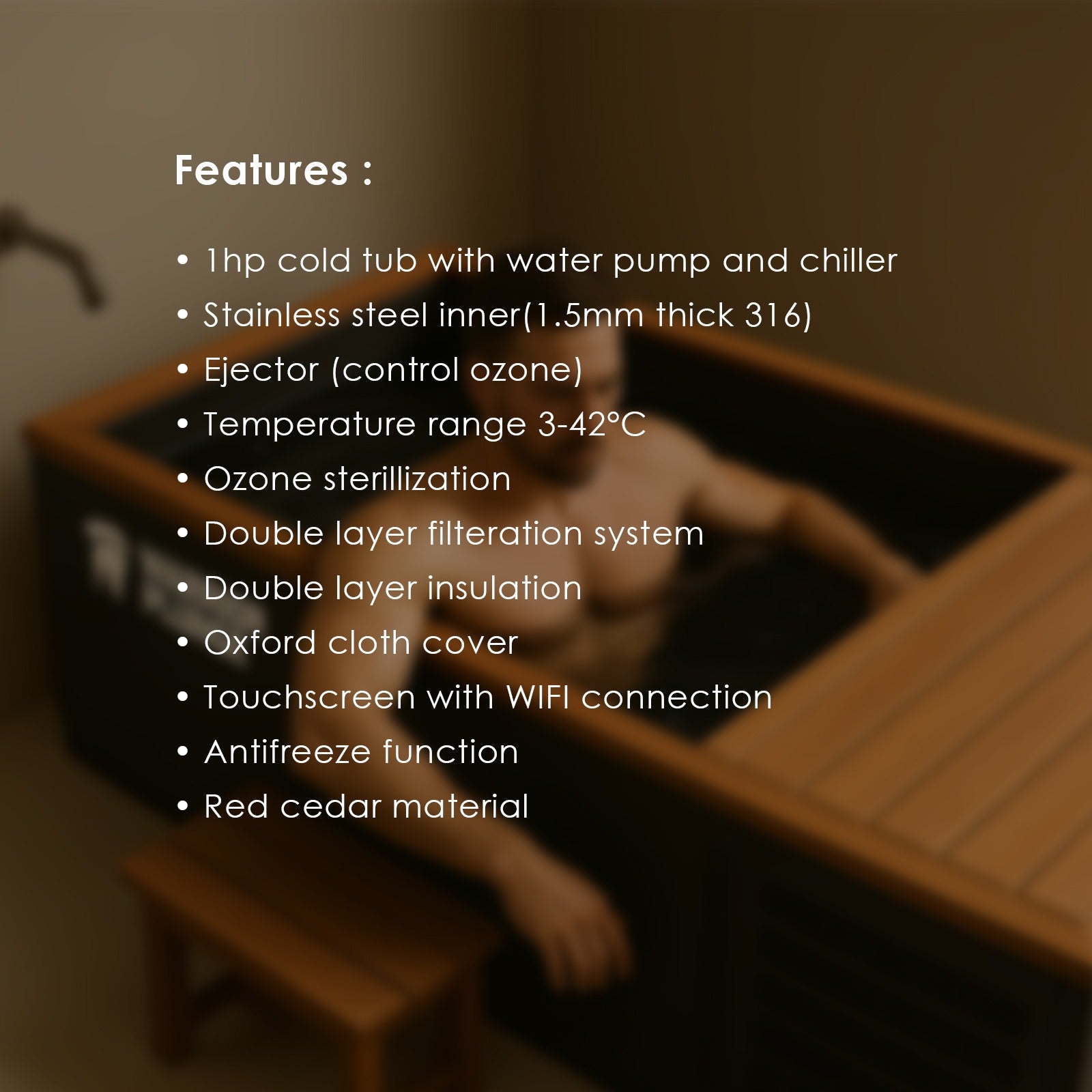 WARRIOR PLUNGE CLASSIC - Ice Bath Premium Cedar & Stainless Steel Tub