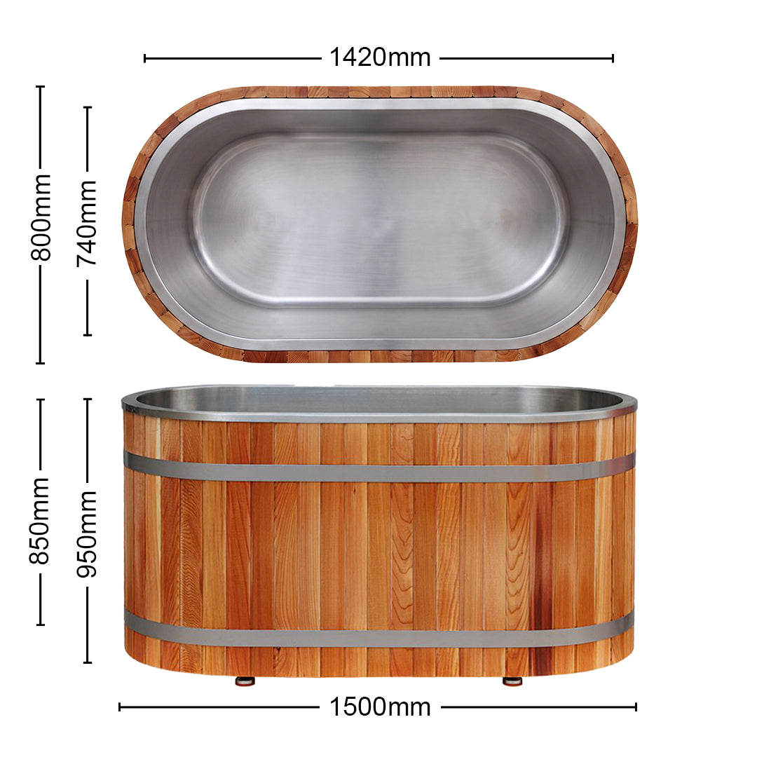Warrior Plunge Cedar Barrel Tub or Capsule Tub with 1 hp chiller