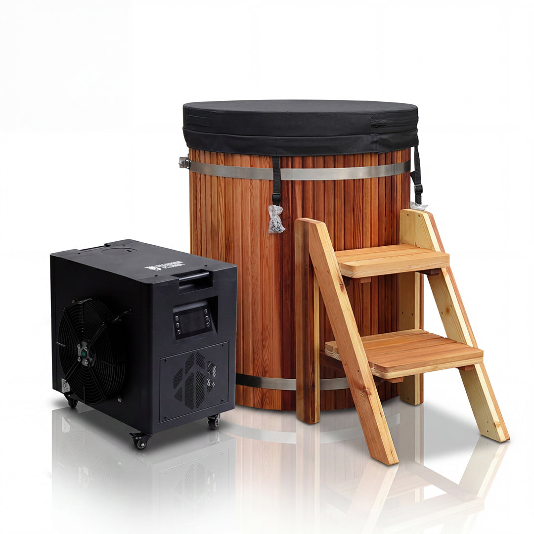 Warrior Plunge Cedar Barrel Tub or Capsule Tub with 1 hp chiller