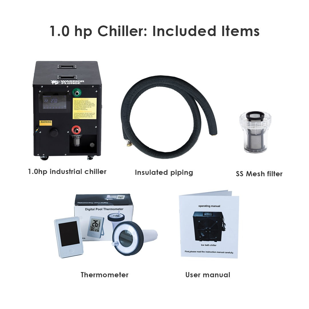 WARRIOR PLUNGE V1 Ice Bath Round Tub with 1.0hp Chiller