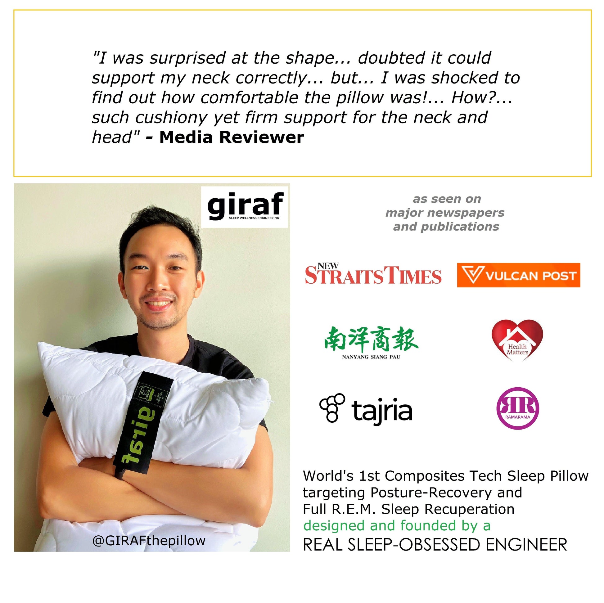GIRAF® X WARRIOR PLUNGE Composites-3 Pro Cuddle Tech Sleeping Pillow - Warrior Plunge 